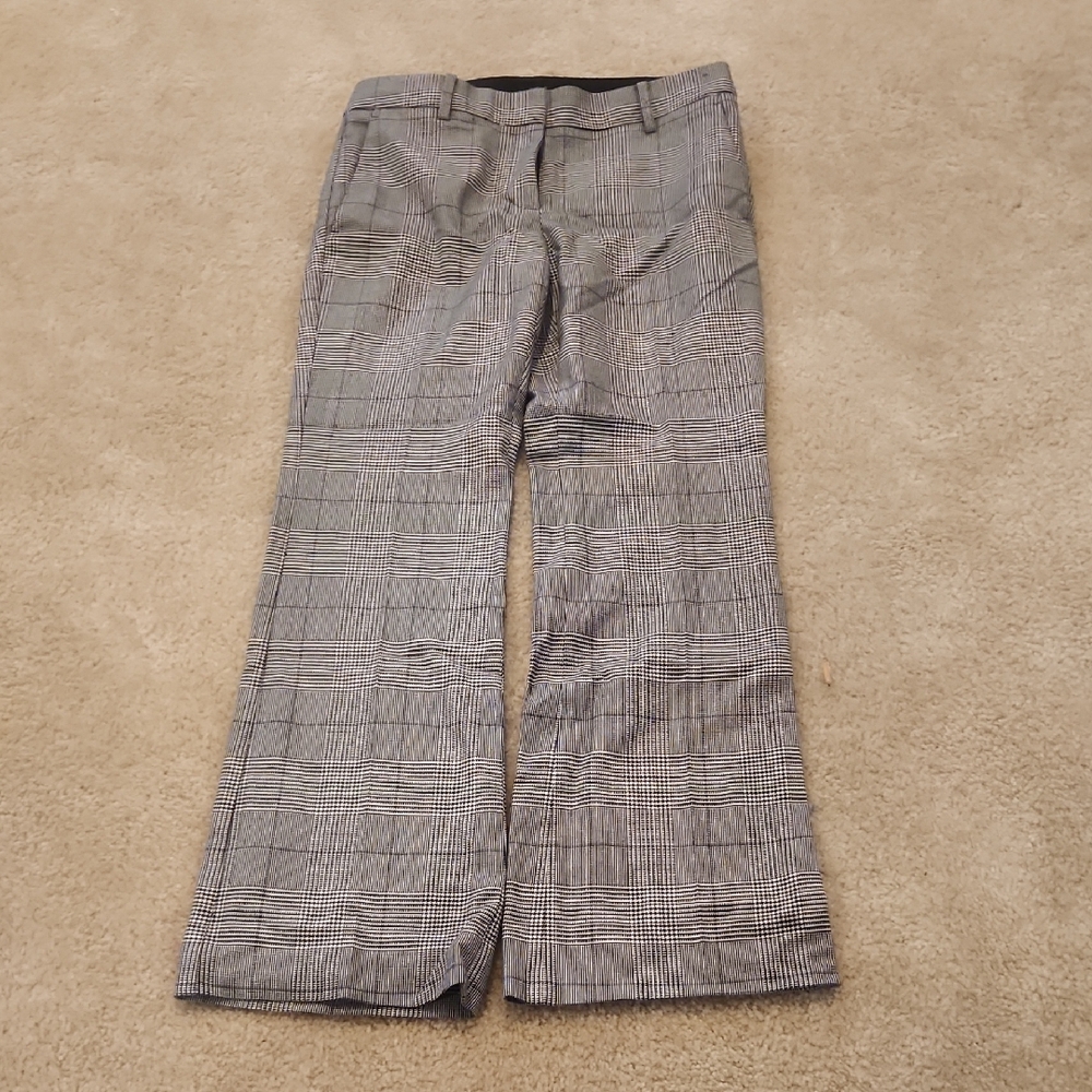 Ann Taylor Classic Black and White Plaid Trousers